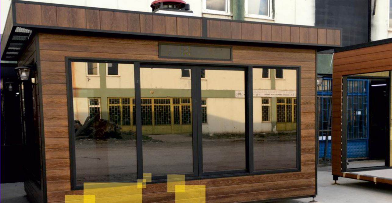 2,40 m Portatif PVC Camlı Bekçi Kulübesi (Tek Blok)